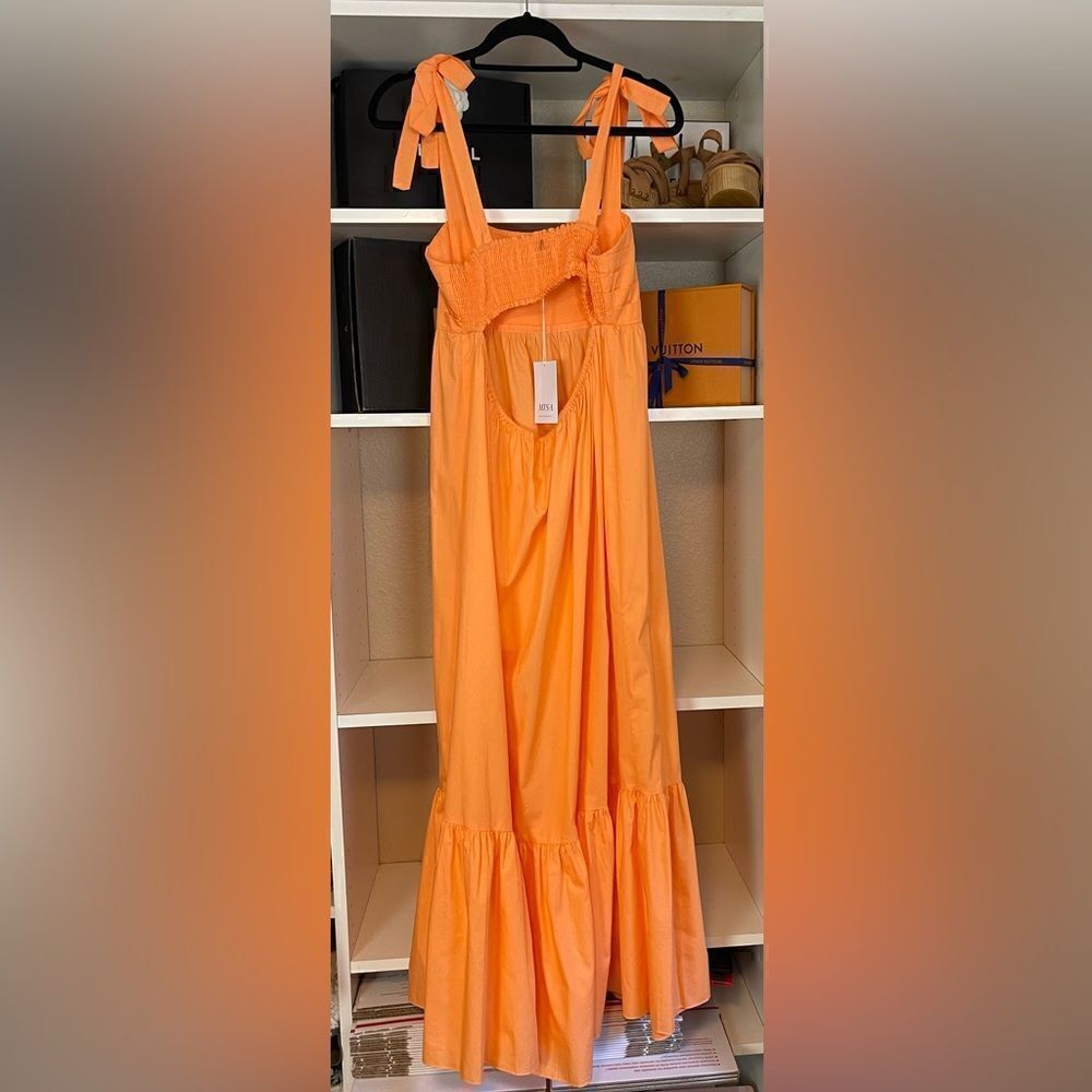 REVOLVE Misa Serafina square neck sundress cottagecore Tangerine cut out NWT M - Picture 6 of 11